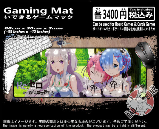 (AN-RE0-01) Re:Zero Anime 800mm x 300mm Gaming Play Mat