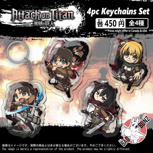 (AOT-01KC) Attack on Titan Anime Double-Sided Acrylic Keychain Set