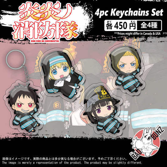 (FIRE-01KC) Fire Force Anime Double-Sided Acrylic Keychain Set