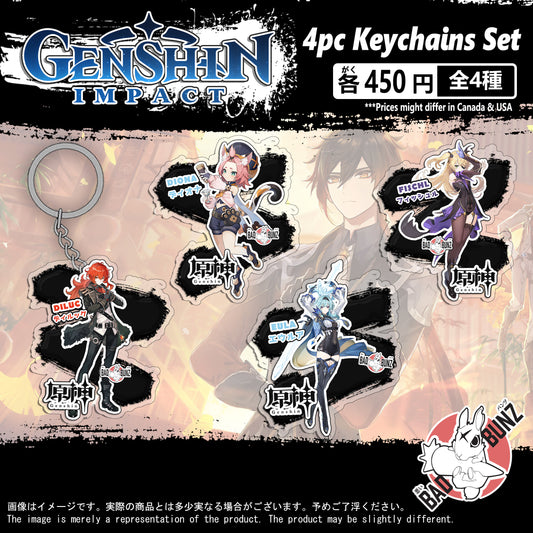 (GEN-03KC) Genshin Impact Game Double-Sided Acrylic Keychain Set