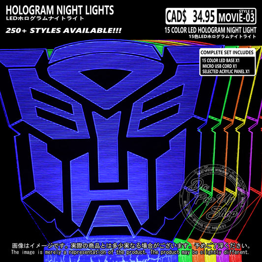 (MOVIE-03) AUTOBOTS Transformer Hologram LED Night Light