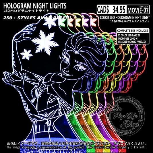 (MOVIE-07) ELSA Frozen Disney Hologram LED Night Light