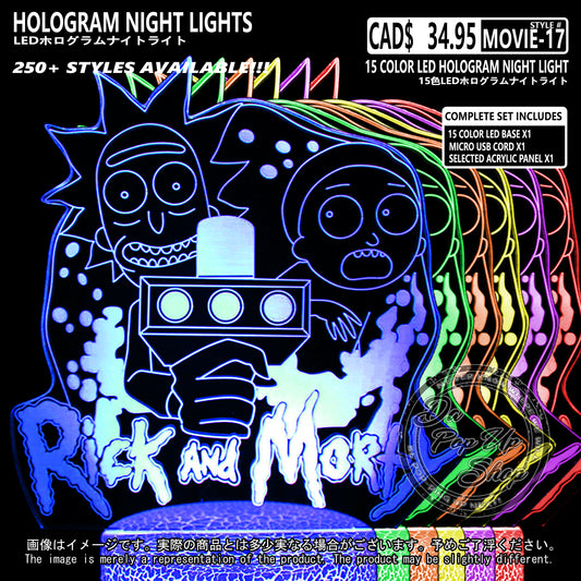 (MOVIE-17) Rick and Morty Hologram LED Night Light