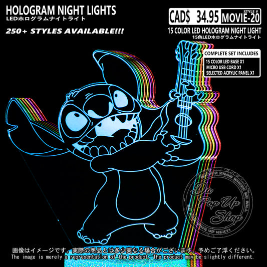 (MOVIE-20) Lilo & Stitch Hologram LED Night Light