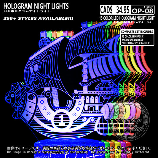 (OP-08) One Piece Hologram LED Night Light