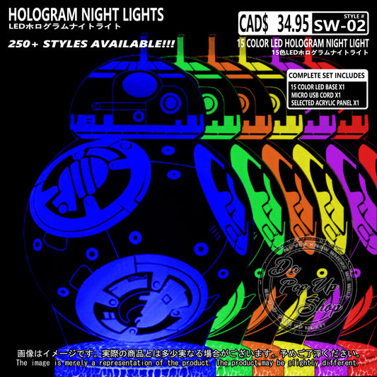 (SW-02) BB-8 Star Wars Hologram LED Night Light