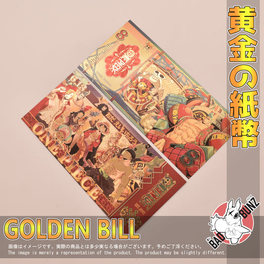 (OP-21GBILL) FRANKY One Piece Anime Golden Japanese Yen Bill