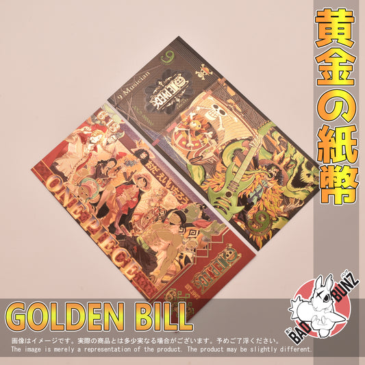 (OP-22GBILL) BROOK One Piece Anime Golden Japanese Yen Bill