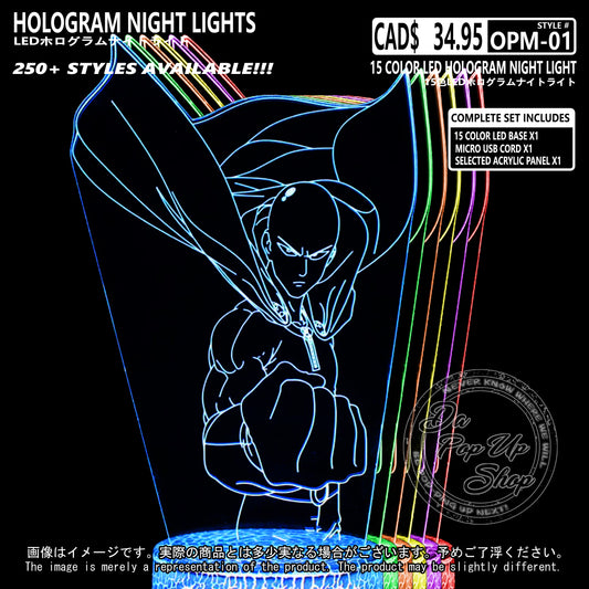 (OPM-01) One Punch Man Hologram LED Night Light