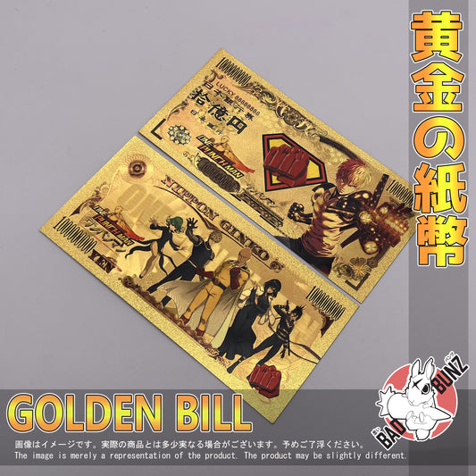 (OPM-02GBILL) GENOS One Punch Man Anime Golden Japanese Yen Bill