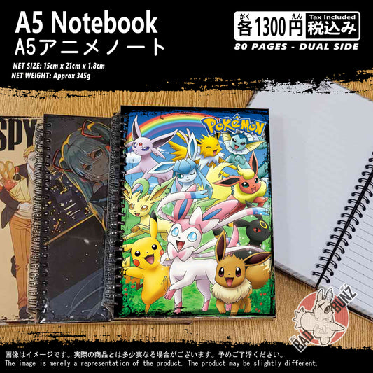 (PKM-01NB) Pokemon Gaming A5 Spiral-bound Hardcover Notebook