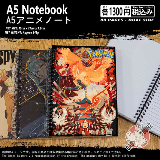 (PKM-03NB) Pokemon Gaming A5 Spiral-bound Hardcover Notebook