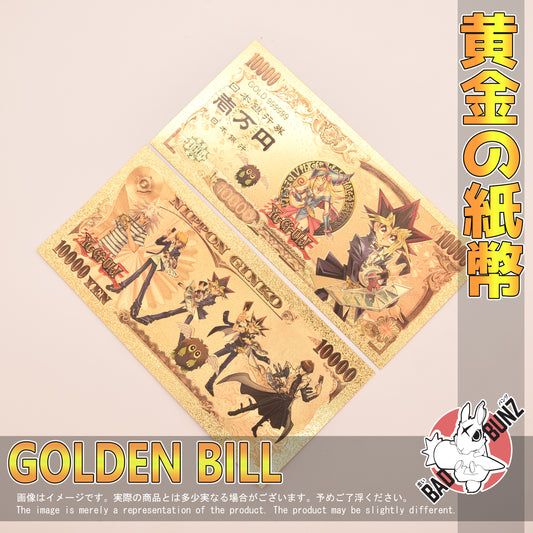 (YGO-02GBILL) YUGI MUTO Yu-Gi-Oh Anime Golden Japanese Yen Bill